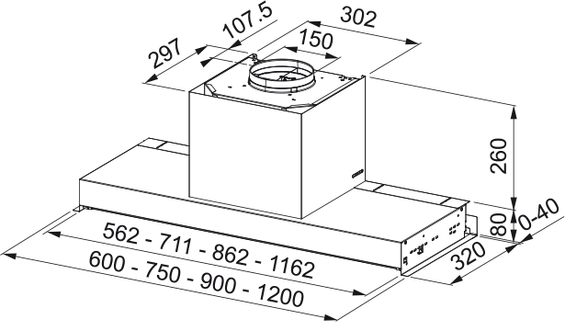 Okap do zabudowy w szafce Franke Maris Style FST DRIP-FREE X/2 KL 305.0705.073