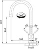 Bateria Franke Tap Eos clear spout 2HM 3-ways FIP 120.0179.979