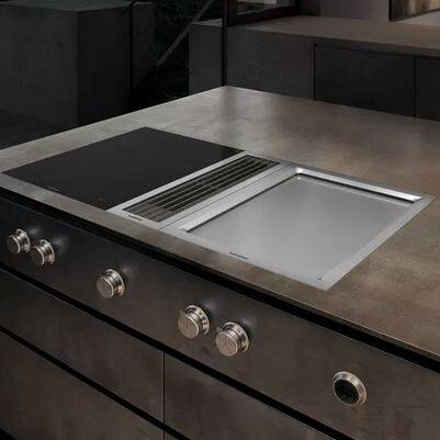 Płyta teppan yaki Vario Gaggenau VP414115 CKP420000 stalowa rama czarne pokrętła