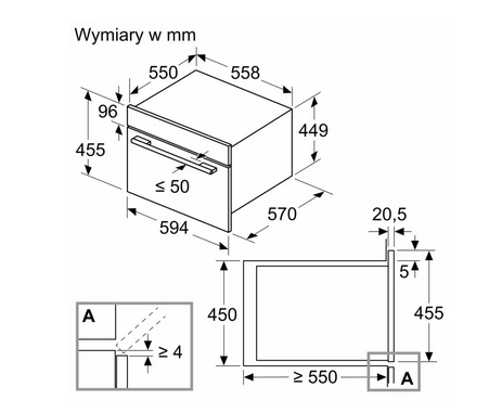 Kuchenka mikrofalowa do zabudowy Bosch CMA585GS1 stal szlachetna