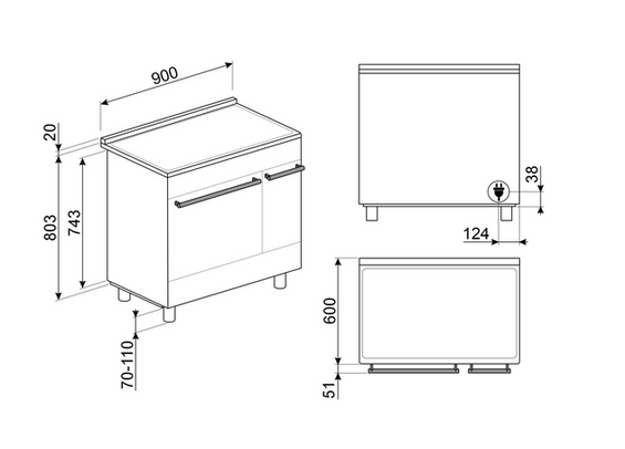 Kuchnia z płytą indukcyjną Smeg C92IPMB2