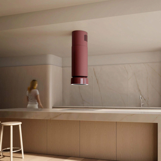 Okap wyspowy Ciarko Design FLUO Burgundy/Burgundy Gloss wyciąg