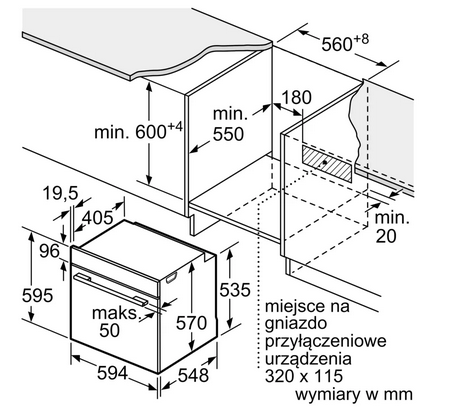 Piekarnik do zabudowy z funkcją pary Bosch HRG578CB7 czarny