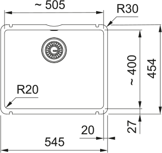Zlewozmywak KubusX KXK 110-51 onyx 126.0738.292