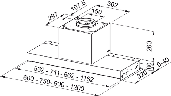 Okap do zabudowy w szafce Franke FST DRIP-FREE 60 X/2 KL 305.0705.074