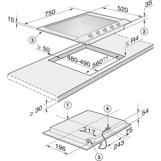Płyta gazowa Miele KM 2034