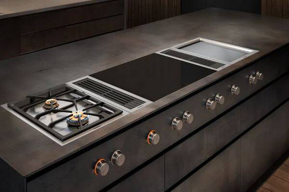 Płyta teppan yaki Vario Gaggenau VP414115 CKP420000 stalowa rama czarne pokrętła