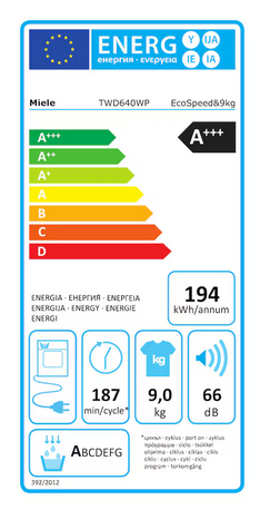 Suszarka z pompą ciepła Miele TWD640WP EcoSpeed&9kg 12725260