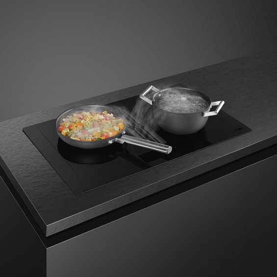 Płyta indukcyjna z zintegrowanym okapem Smeg HOBD382MB2