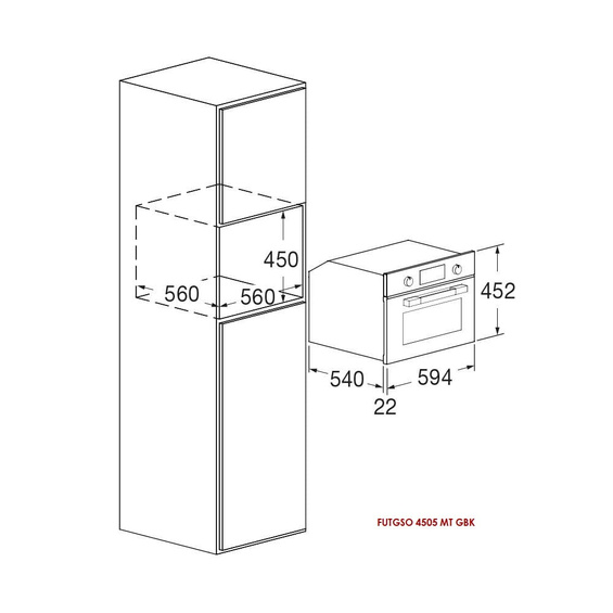 Parownica z grillem Fulgor Milano FUTGSO 4505 MT GBK
