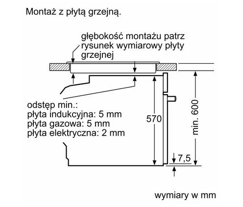 Piekarnik do zabudowy z funkcją pary Bosch HRG212BB3 czarny