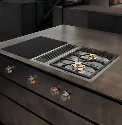 Płyta gazowa Gaggenau VG425215 CKG420010 stalowa rama stalowe pokrętła