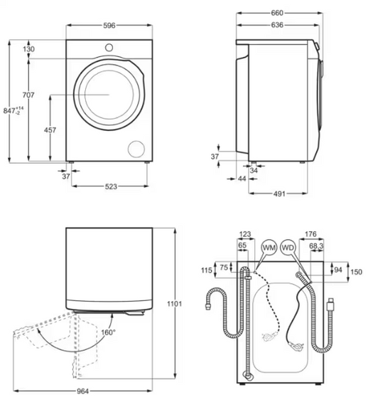 Wolnostojąca pralka AEG LFR83966OP PowerCare UniversalDose 9 kg