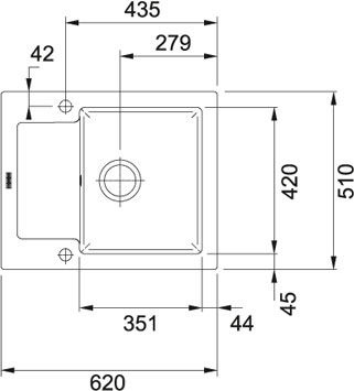 Zlew Franke MRK 611-62 3 1/2 ZOdp ZSyf onyx 124.0379.958