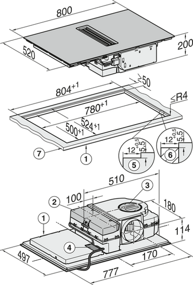 Płyta indukcyjna z wyciągiem Miele KMDA 7473 FL-A Silence 12183190