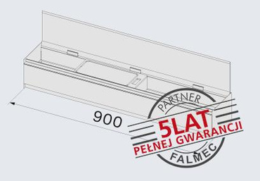 Falmec Elements Monolith  - pojemnik czarne szkło 90 cm