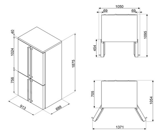 Chłodziarko - zamrażarka wolnostojąca Smeg FQ960PB6