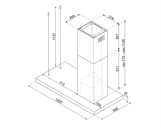 Okap wyspowy Smeg KLTI12L4X