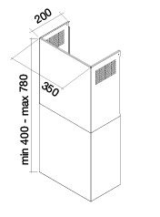 Okap Falmec Prisma 85 czarny 800 m³/h przyścienny