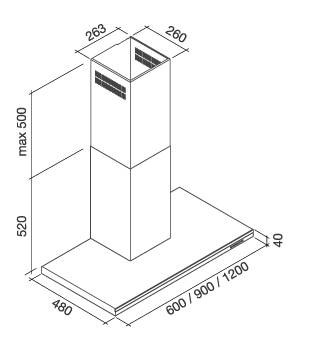 Okap Falmec Lumen Isola 90 800 m³/h wyspowy