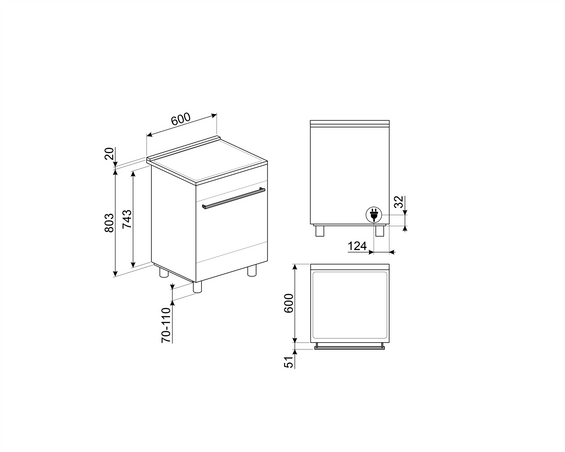 Kuchnia z płytą indukcyjną Smeg C6IPXM2