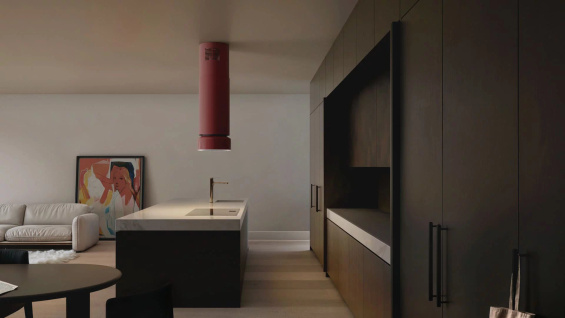 Okap wyspowy Ciarko Design FLUO Burgundy/Baby Blue Gloss pochłaniacz