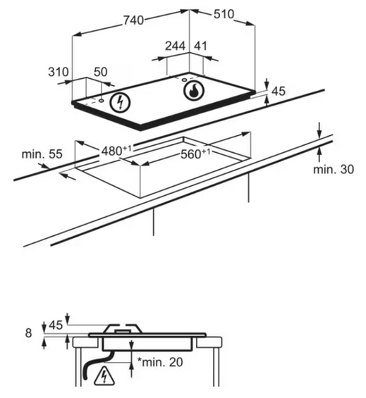 Płyta gazowa 75 cm Electrolux KGG753753K