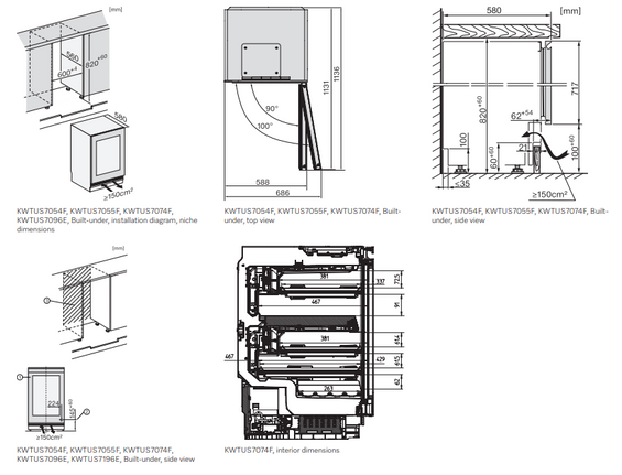 Winiarka podblatowa Miele KWTUS 7074 F Obsidianblack (szkło) 12519510