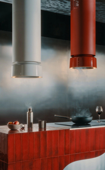 Okap wyspowy Ciarko Design FLUO White/White Gloss pochłaniacz