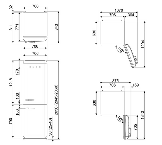 Lodówka wolnostojąca FAB Smeg FAB38RWH6