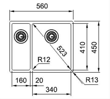 Zlew Franke Box BXX 260/160 127.0369.916