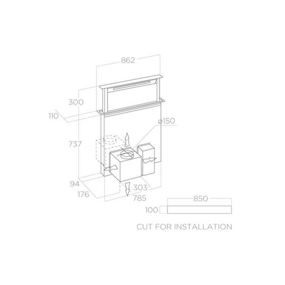 Okap Elica GETUP BL MAT/A/90 PRF0162784 wyciąg