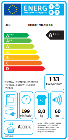 Wolnostojąca suszarka z pompą ciepła AEG TR986CP PROSTEAM 8kg
