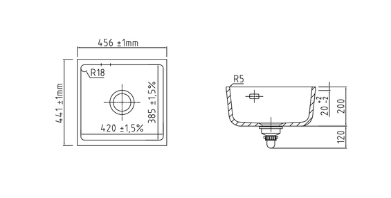systemceram MERA 42 U zlewozmywak ceramiczny Polar 13