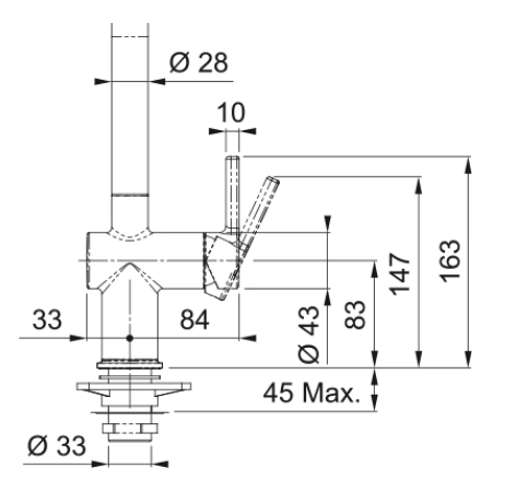 Bateria kuchenna z wyciąganą wylewką Franke Active 115.0653.382