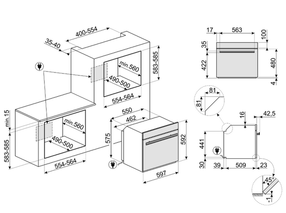 Piekarnik z dodatkiem pary Smeg Dolce Stil Novo SOP6604S2PNR