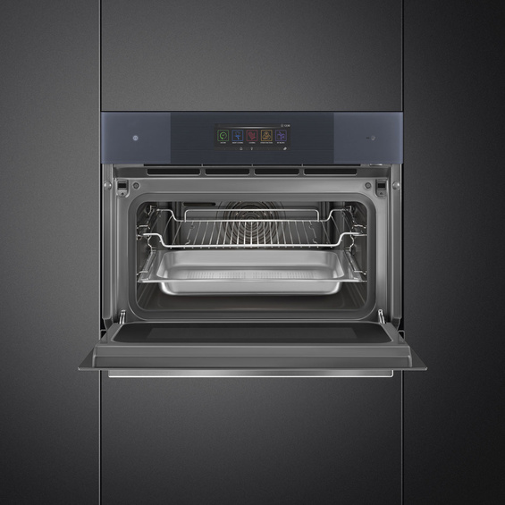 Piekarnik z funkcją pary i mikrofali Smeg SO4106WAPG Linea