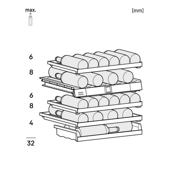 Lodówka na wino do zabudowy podblatowej UWpri 3672 Vinidor Selection