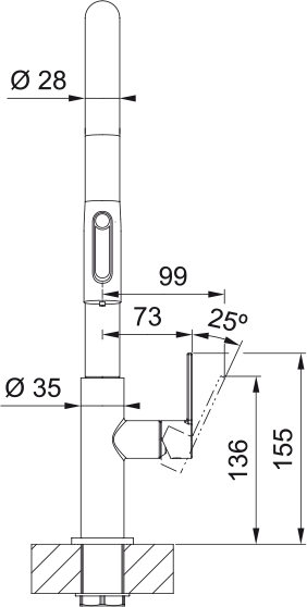 Bateria Franke Maris Slim Clear Water J pull-out 120.0730.911