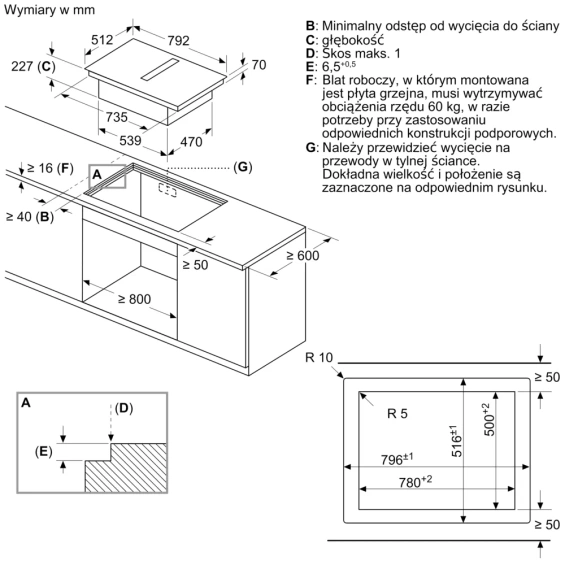 Płyta indukcyjna zintegrowana z wyciągiem Siemens EX801LX67E 80cm