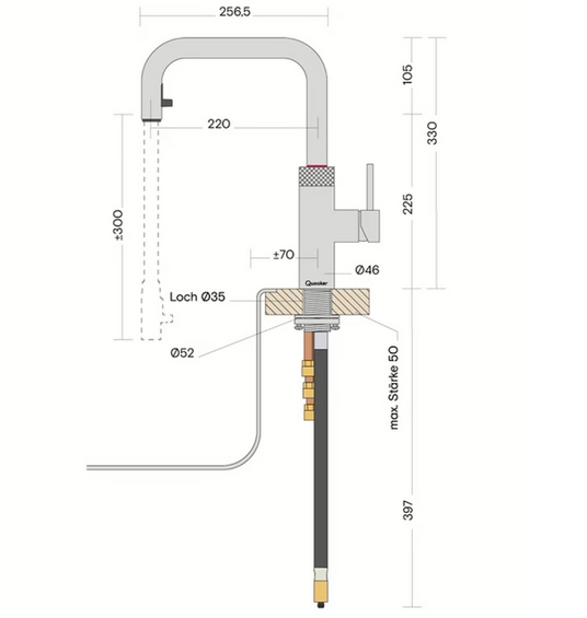 Bateria Quooker Flex Square Różowa miedź FXSRCO