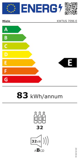 Winiarka podblatowa Miele KWTUS 7096 E Obsidianblack (szkło) 12519560