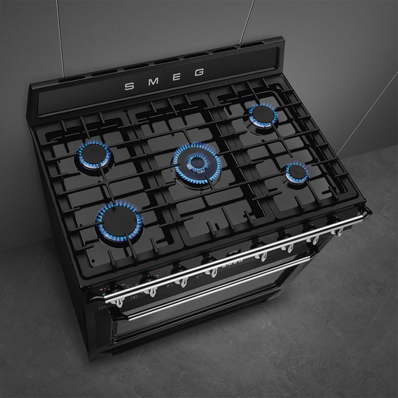 Kuchnia z płytą gazową Smeg TR90GPBL