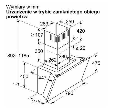 Okap naścienny Siemens LC81KAN20 80cm