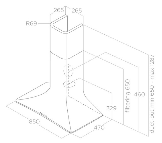 Okap Elica SWEET MOON BLACK/A/85 PRF0201740 85 cm