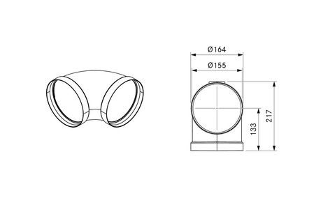 BORA ERB90/1 Ecotube kształtka wygięta 90° okrągła wraz z materiałem uszczelniającym (1szt.) EAN-Code:4260326375619