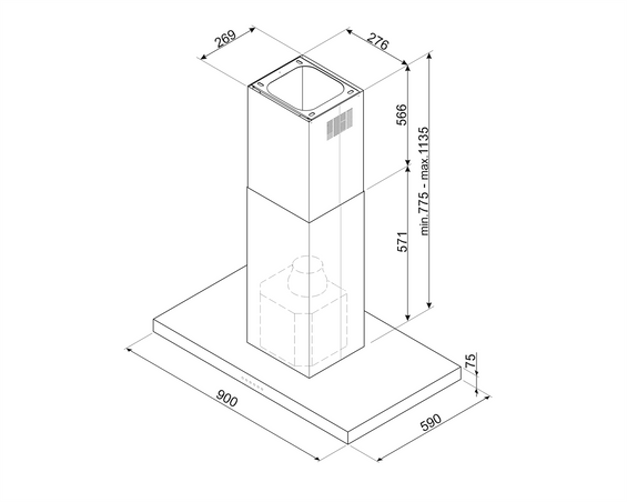 Okap wyspowy Smeg KLTI9L4MB