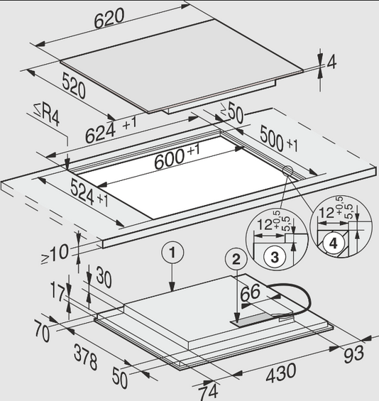 Płyta indukcyjna Miele SmartSelect czarny KM 7564 FL 11022960