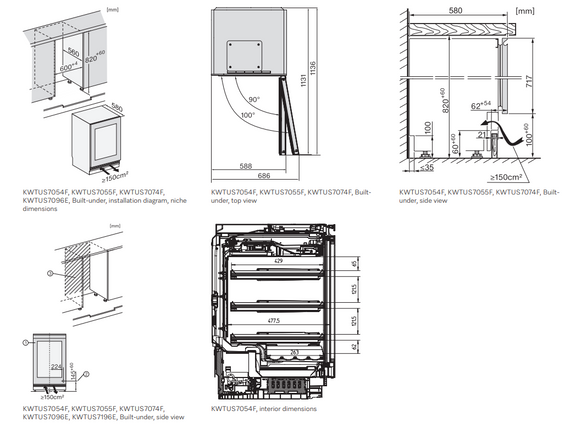 Winiarka podblatowa Miele KWTUS 7054 F Obsidianblack (szkło) 12519490