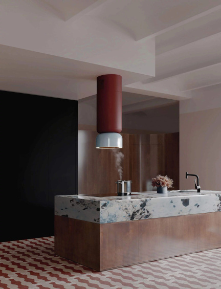 Okap wyspowy Ciarko Design ICON Burgund pochłaniacz